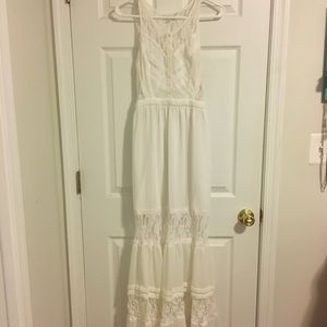 White maxi lace dress